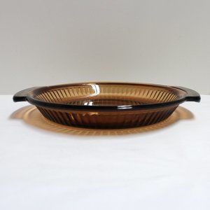 Anchor Hocking Brown USA Oven Proof 9 Inch Standard Pie Plate Holds .75 QT